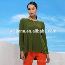 100% Cashmere Frau lange Rundhals Pullover